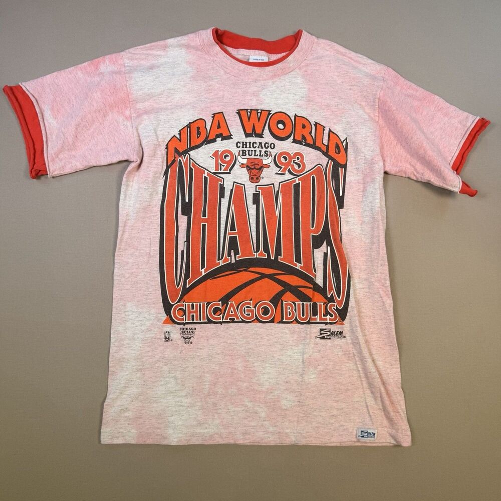 VTG Chicago Bulls 1993 Championship Shirt Medium Jordan Single Stitch USA Salem